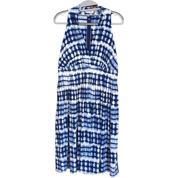 Calvin Klein | Dresses | Calvin Klein Blue White Tie Die Stripe Halter Dress  Size Euc | Poshmark